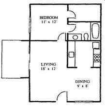 One Bedroom One Bath 152 floor plan